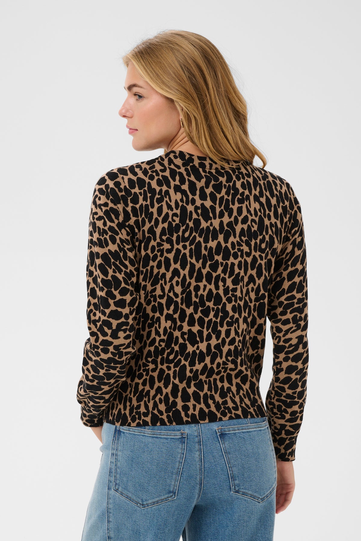 Saint Tropez PalomaSZ Tiger's Eye Spotty Leopard Cardigan with Embellished Buttons, 30514889