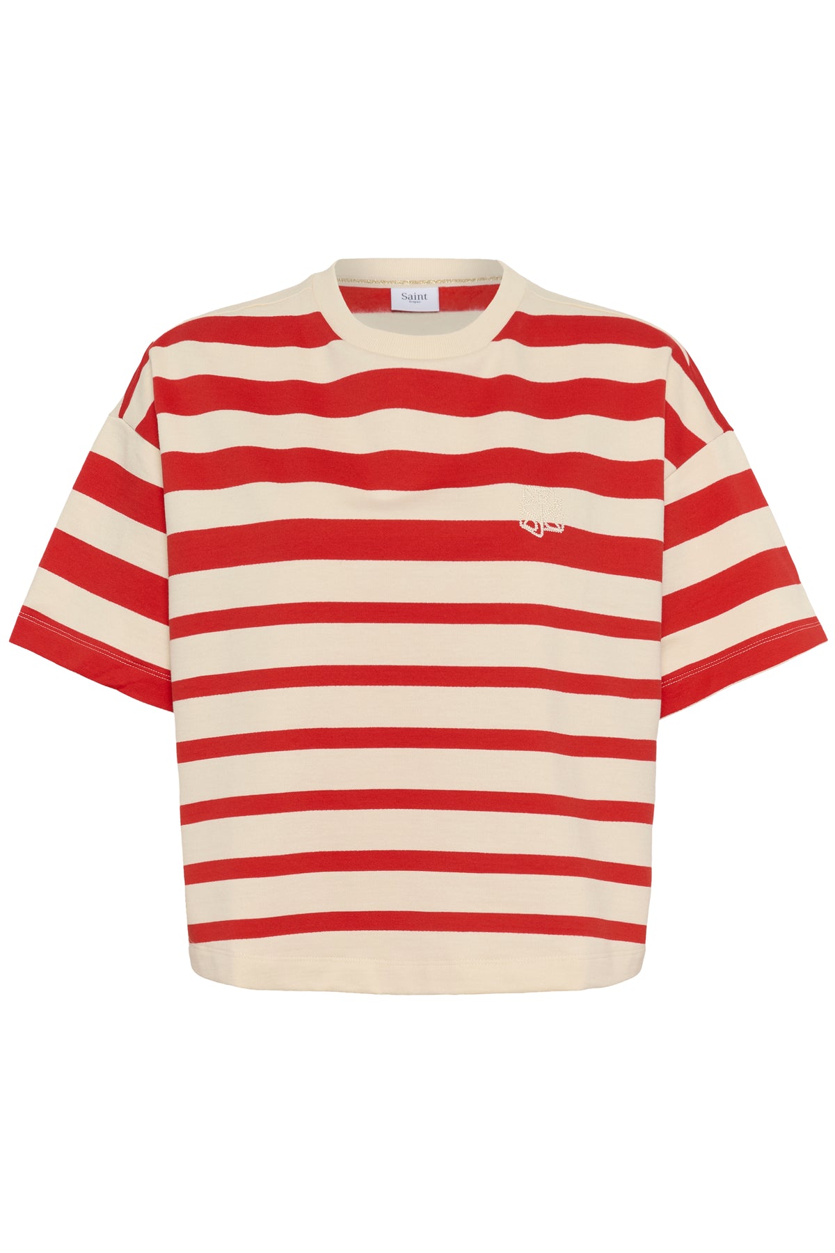 Saint Tropez Philene Poppy Red Stripe Supersoft Sweatshirt T-Shirt, 30514900
