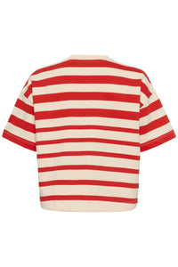 Saint Tropez Philene Poppy Red Stripe Supersoft Sweatshirt T-Shirt, 30514900