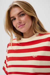 Saint Tropez Philene Poppy Red Stripe Supersoft Sweatshirt T-Shirt, 30514900