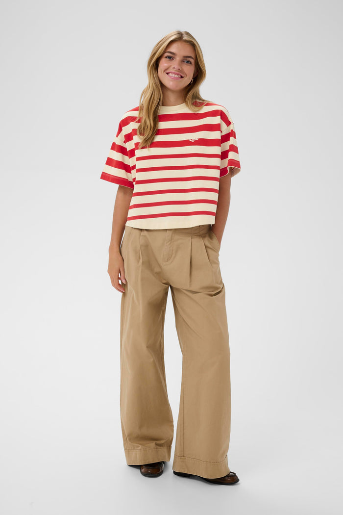 Saint Tropez Philene Poppy Red Stripe Supersoft Sweatshirt T-Shirt, 30514900