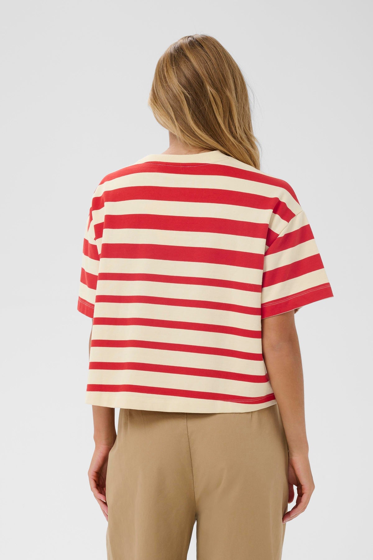 Saint Tropez Philene Poppy Red Stripe Supersoft Sweatshirt T-Shirt, 30514900