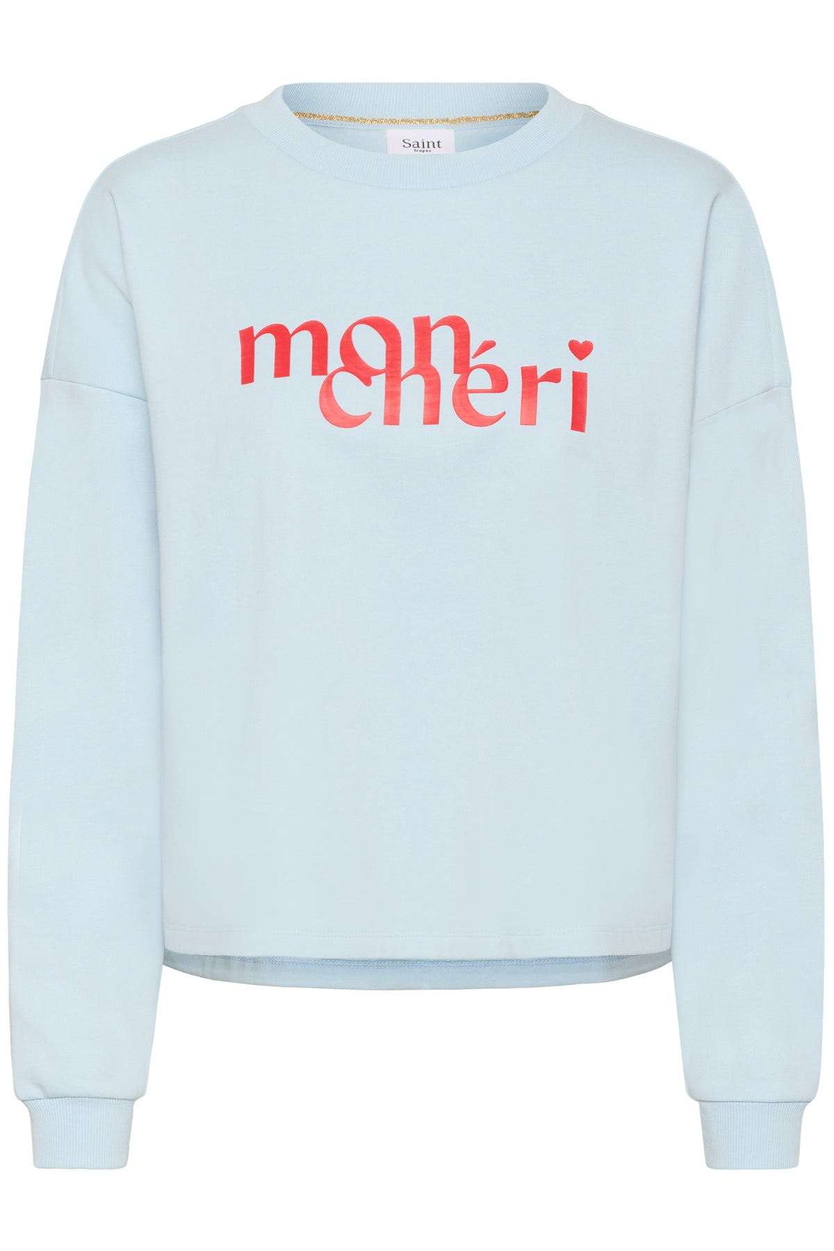 Saint Tropez Pegrina Baby Blue 'Mon Cheri' Fleece Lined Sweatshirt, 30514914
