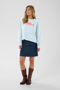 Saint Tropez Pegrina Baby Blue 'Mon Cheri' Fleece Lined Sweatshirt, 30514914