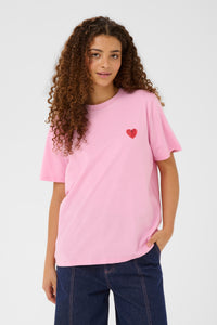 Saint Tropez Pextan Bonbon Pink Heart Logo T-Shirt, 30514917