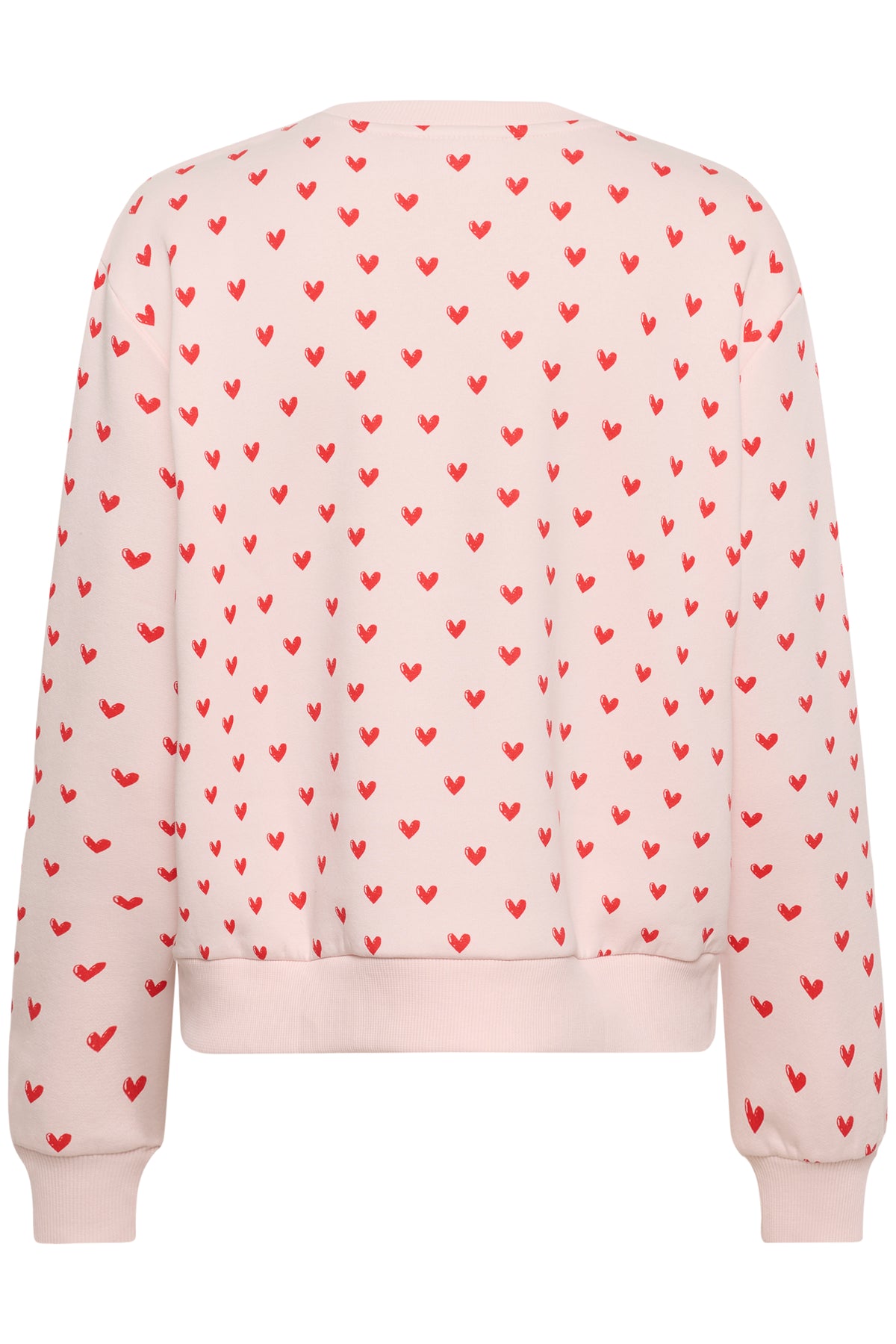 Saint Tropez Pamma Pink/Red Heart Print Fleece Lined Sweatshirt, 30514963