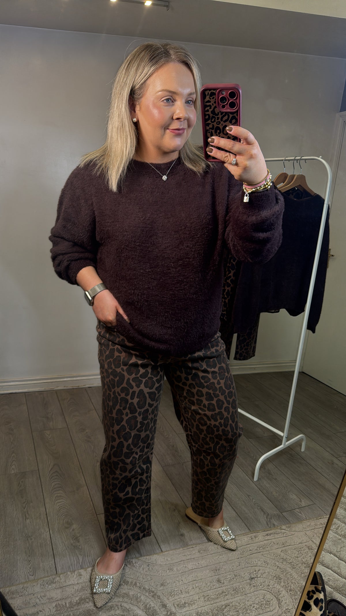 Garcia Chyla HighWaisted Leopard Print Barrel Leg Jeans