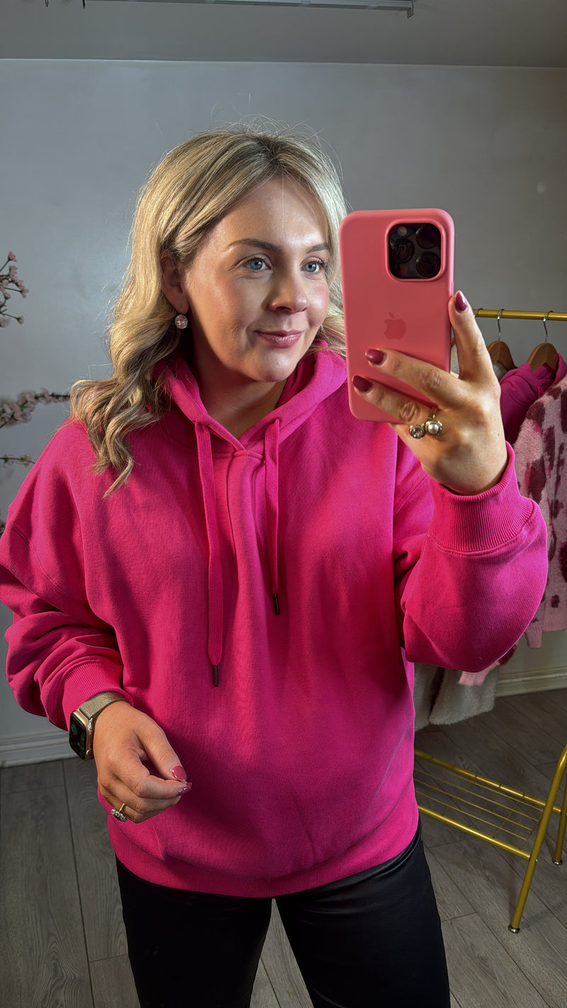 Garcia Bright Rose Pink Sports Luxe Hoodie, V40262