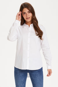 Kaffe Kascarlet Optical White Fitted Layering Shirt, 10504242