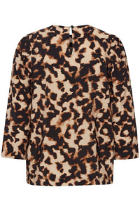 B.Young Byibine Toasted Coconut Leopard Blouse, 20813805