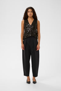 InWear KimbaIW Black Sequin V-Neck Blouse