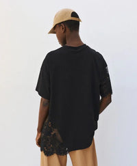Access Fashion Black 'SARCASM QUEEN' Oversized Lace T-Shirt