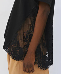 Access Fashion Black 'SARCASM QUEEN' Oversized Lace T-Shirt