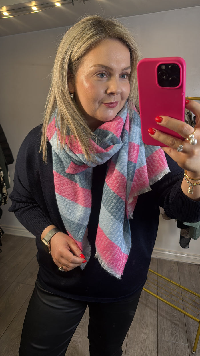 Saint Tropez Mila Night Sky Navy Round Neck Knit