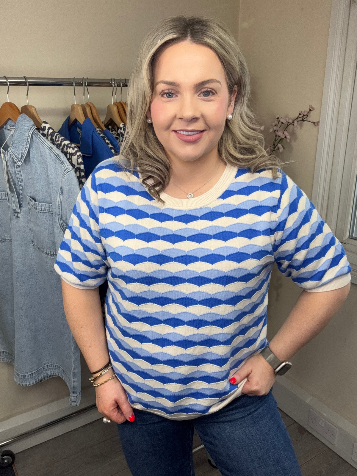 Garcia Summer Cobalt Patterned Knit, O260046