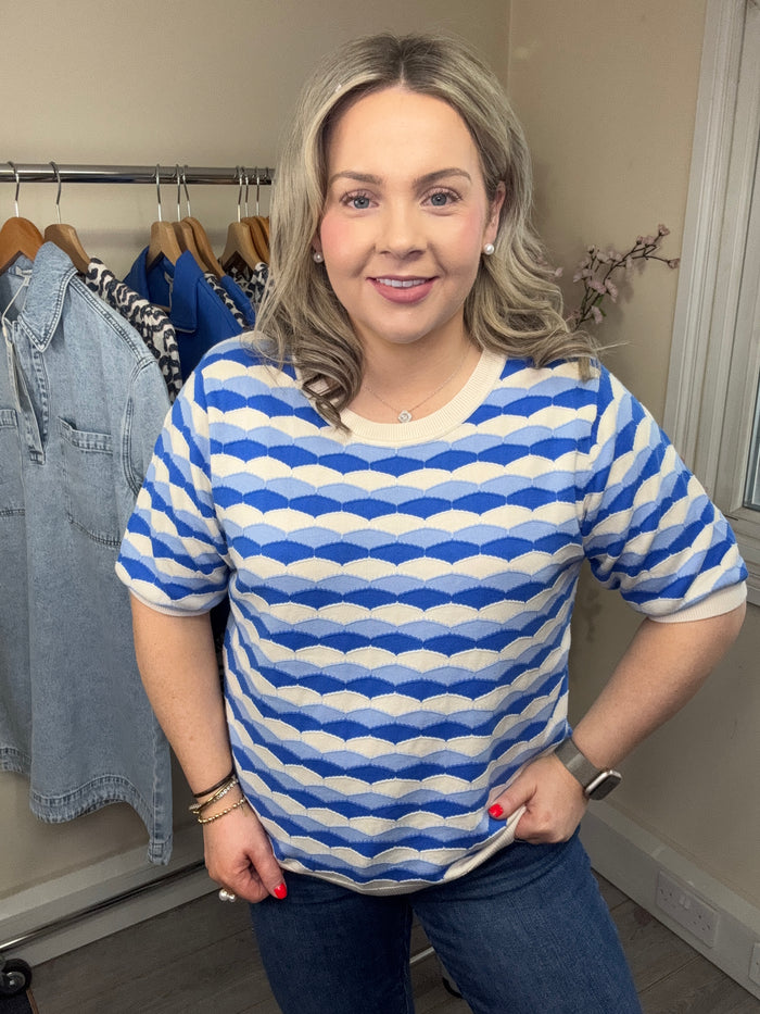 Garcia Summer Cobalt Patterned Knit