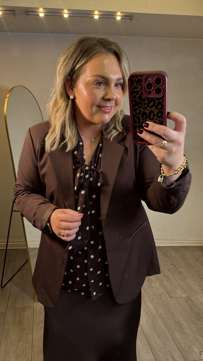 Kaffe Kasakura Coffee Bean Single Breasted Blazer