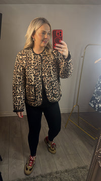 Kaffe Kavalia Natural Leopard Print Jacket, 10509537