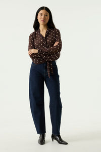 Garcia Hazel Bloom Polka Dot Tie Neck Shirt
