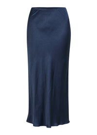 Coster Copenhagen Navy Skyler Satin Midi Skirt, CCH4510