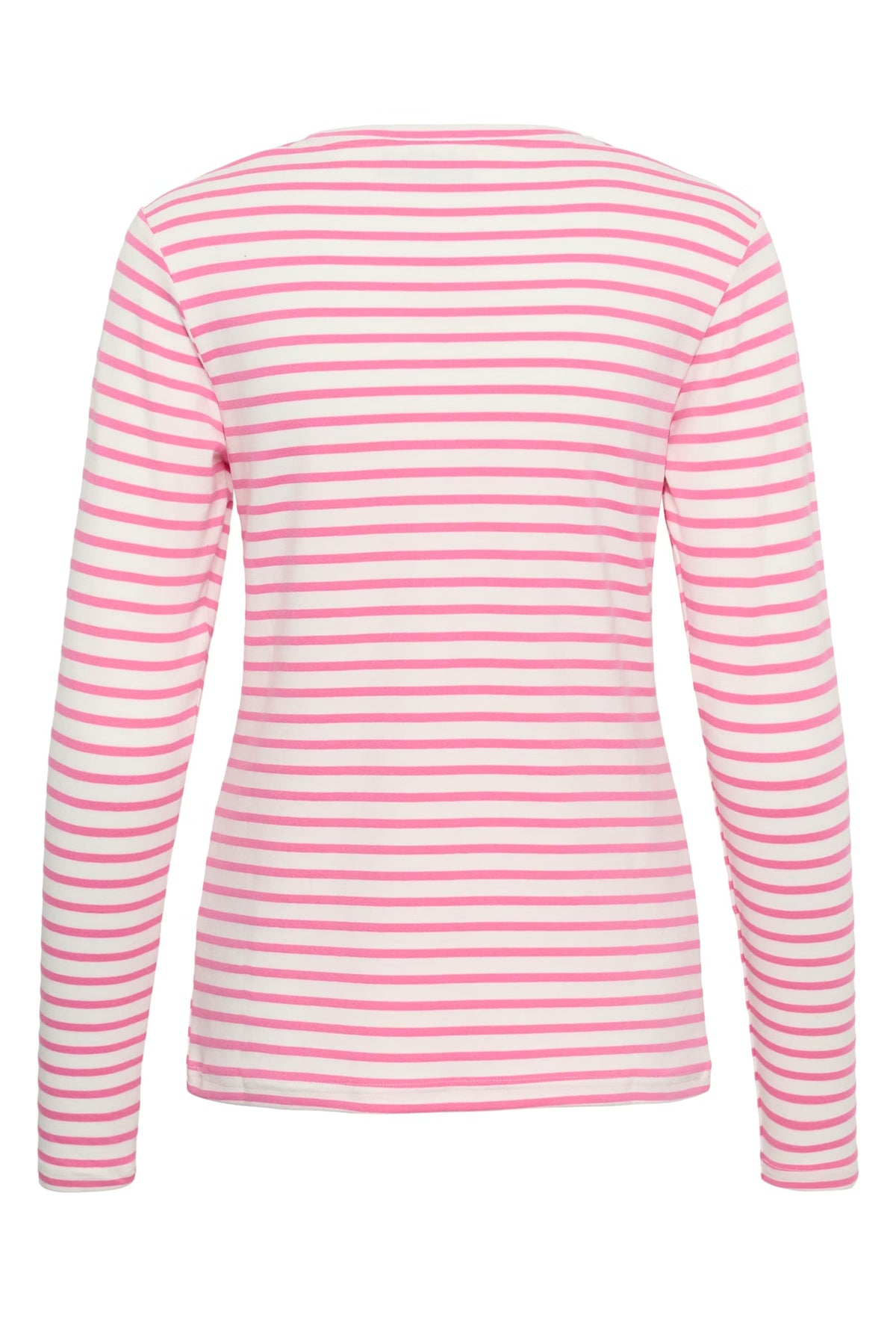 Kaffe Liddy Chalk/Power Pink Stripe Top with Black Heart