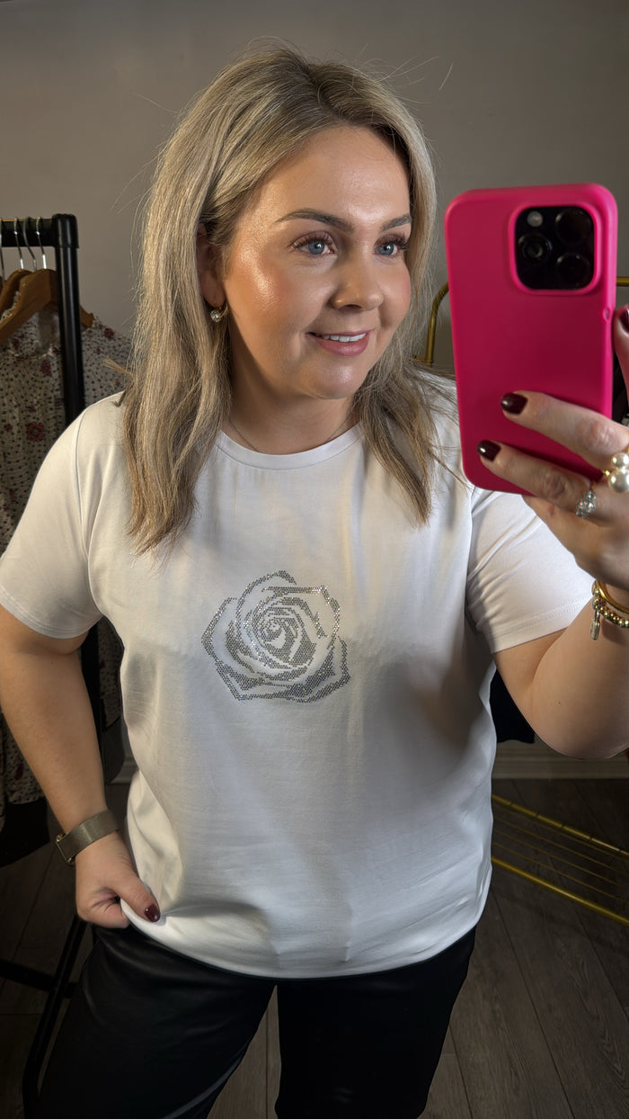 Coster Copenhagen White T-Shirt with Rhinestones