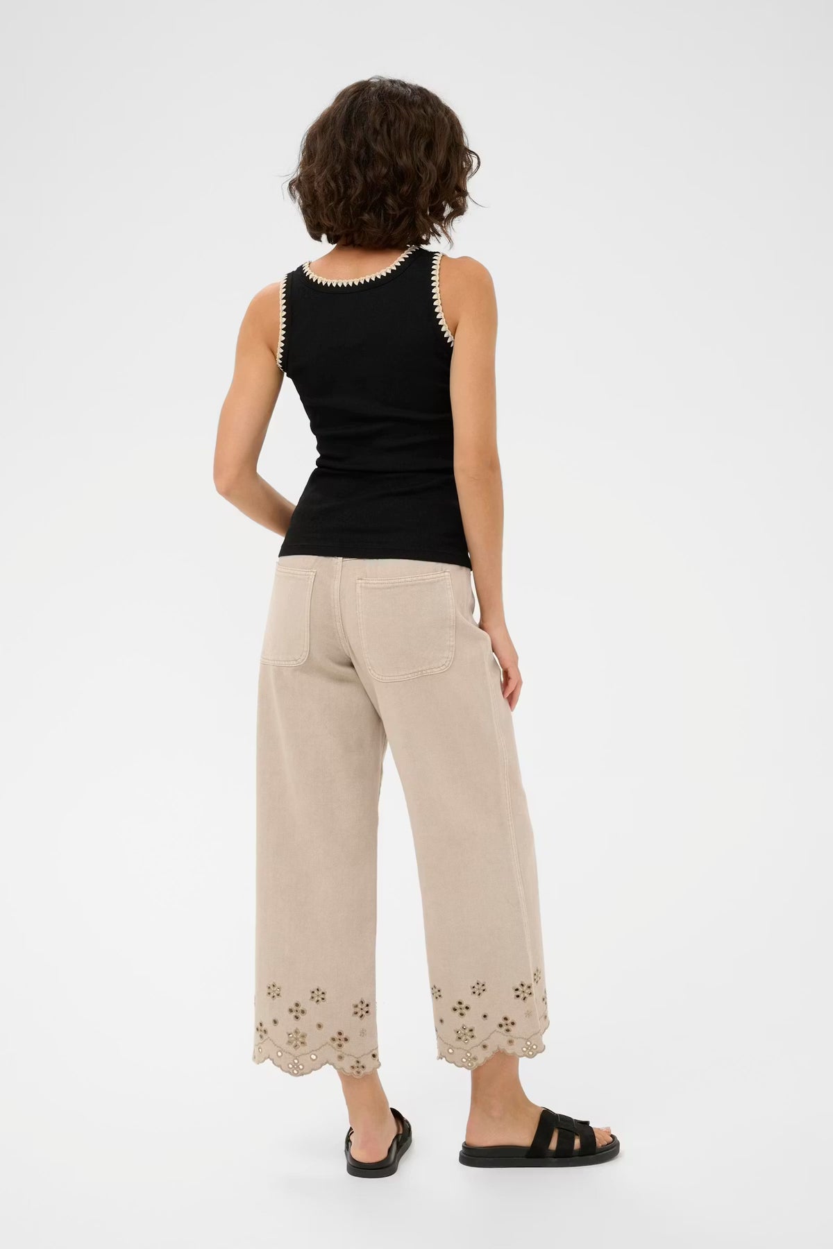 Kaffe Kacarna Black Crocheted Edge Cami Top