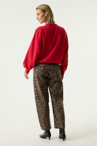 Garcia Chyla HighWaisted Leopard Print Barrel Leg Jeans