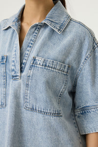 Garcia Washed Denim V-Neck Relaxed Dit Dress