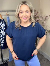 B.Young ByPanyax Medieval Blue Silky Front T-Shirt