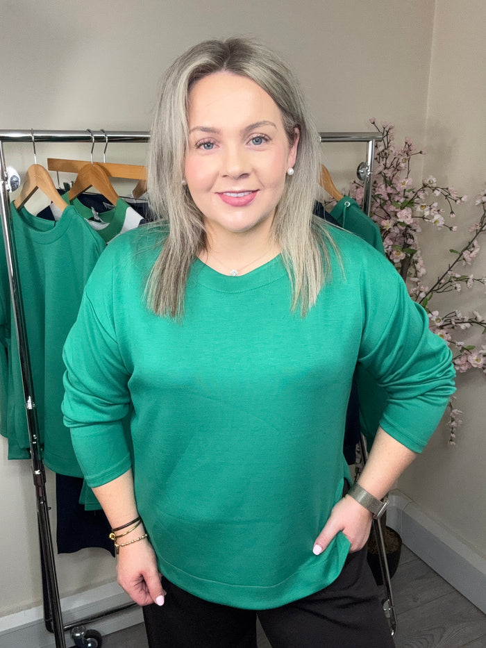 B.Young ByPusti Leprechaun Green Modal Dipped Hem Top, 20818436