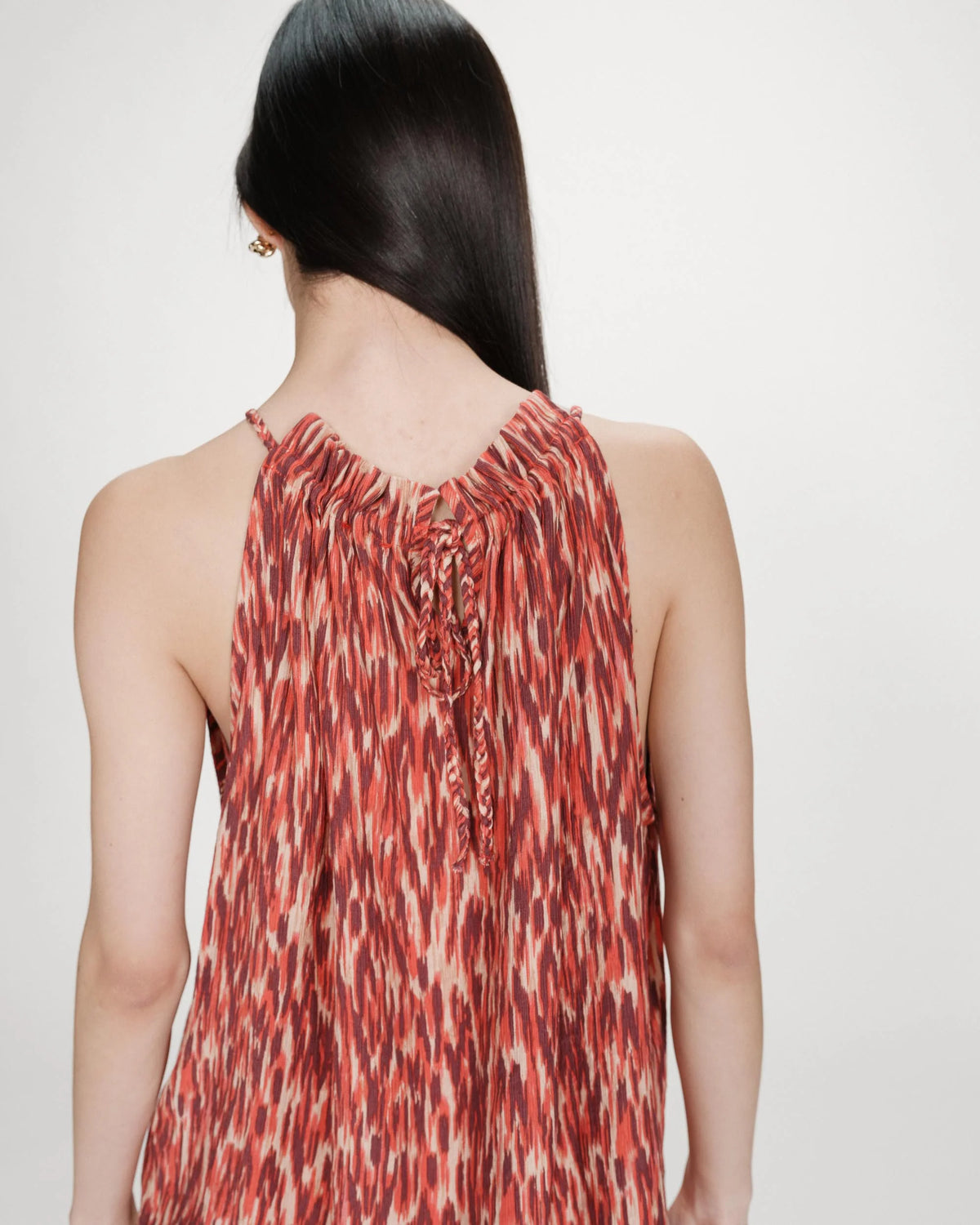 Grace & Mila Votello Sangria Printed Halterneck Relaxed Fit Blouse