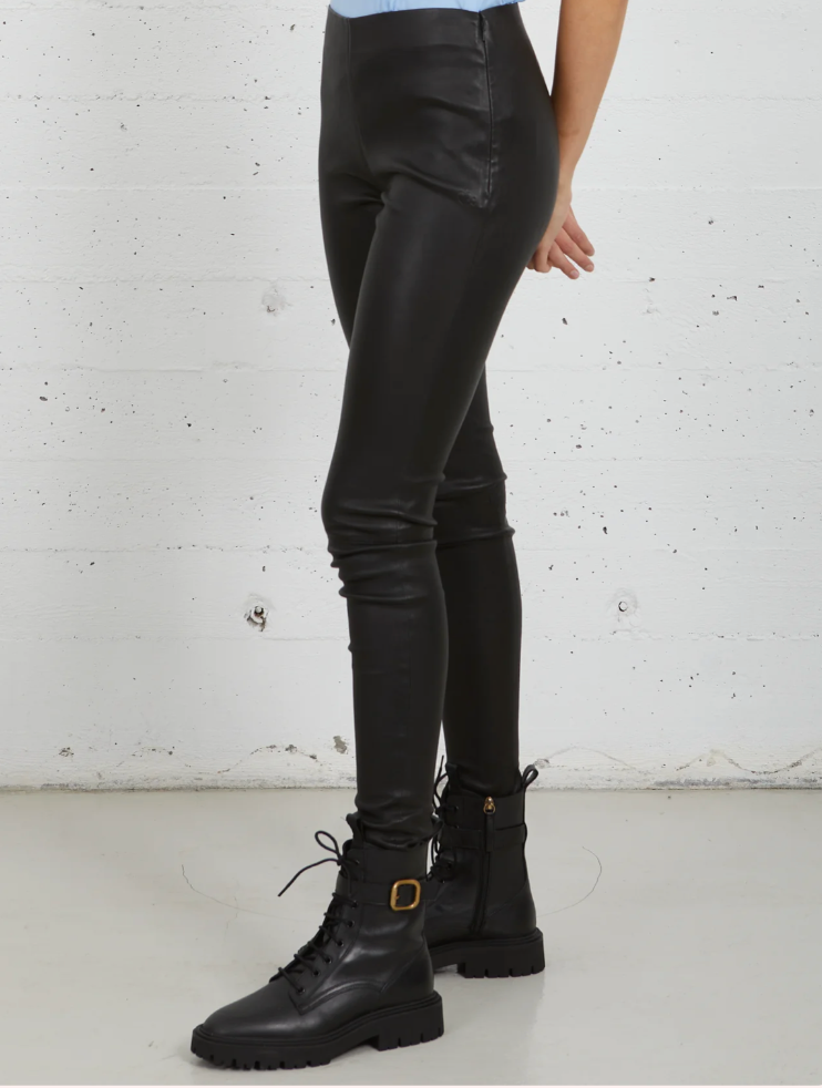 Coster Copenhagen Black Leather Leggings, CCH3200