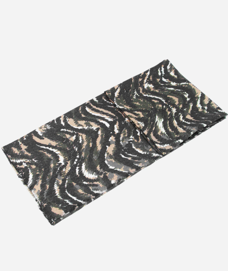 Ruby 67 Khaki Painted Animal Stripe Scarf