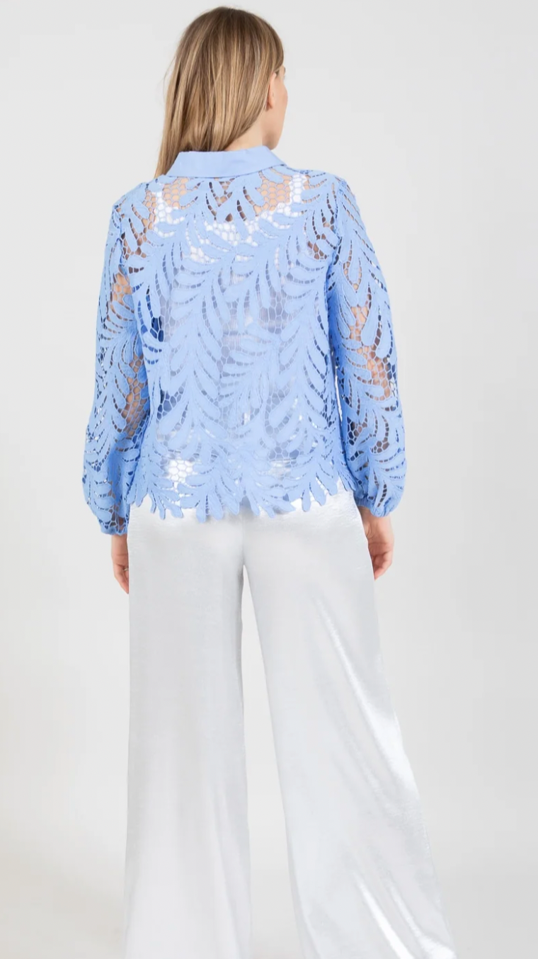 Coster Copenhagen Bright Sky Blue Lace Shirt, 242-1250