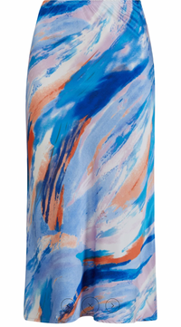 Coster Copenhagen Tie Dye Printed Skyler Satin Midi Skirt, CCH4507