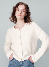 Grace & Mila Narnia Ecru Knitted Button Cardigan