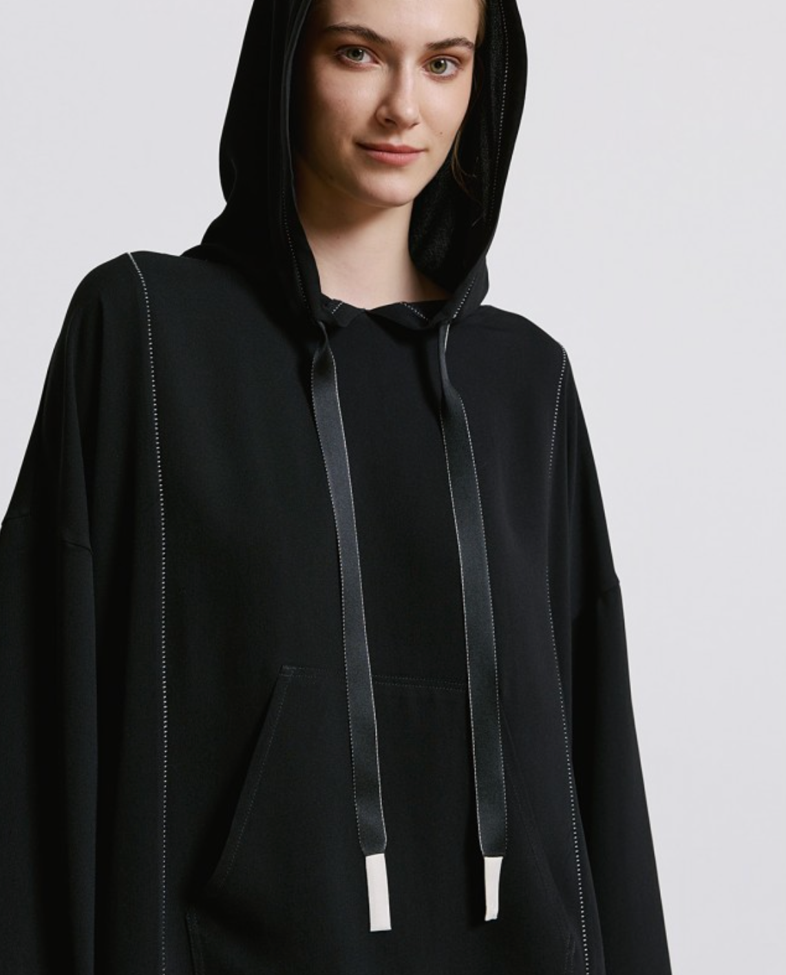 Access Fashion Black Sports Luxe Chiffon Hoodie, 44-2003