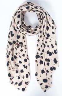 Ruby 67 Mia Cream Leopard Print Scarf