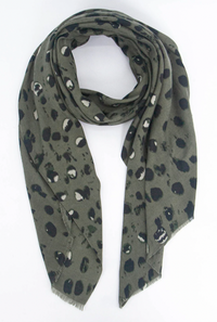 Ruby 67 Mia Khaki Leopard Print Scarf