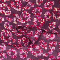 Ruby 67 Burgundy Fuchsia Floral Animal Print Scarf, 1495F