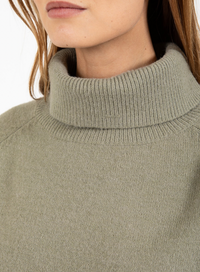 Coster Copenhagen Moss Green Cowl Neck Longline Knit, 245-2418 