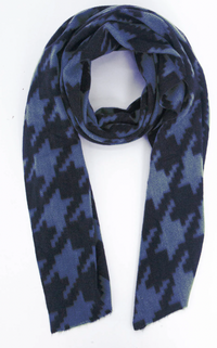 Ruby 67 Melanie Blue Houndstooth Supersoft Scarf