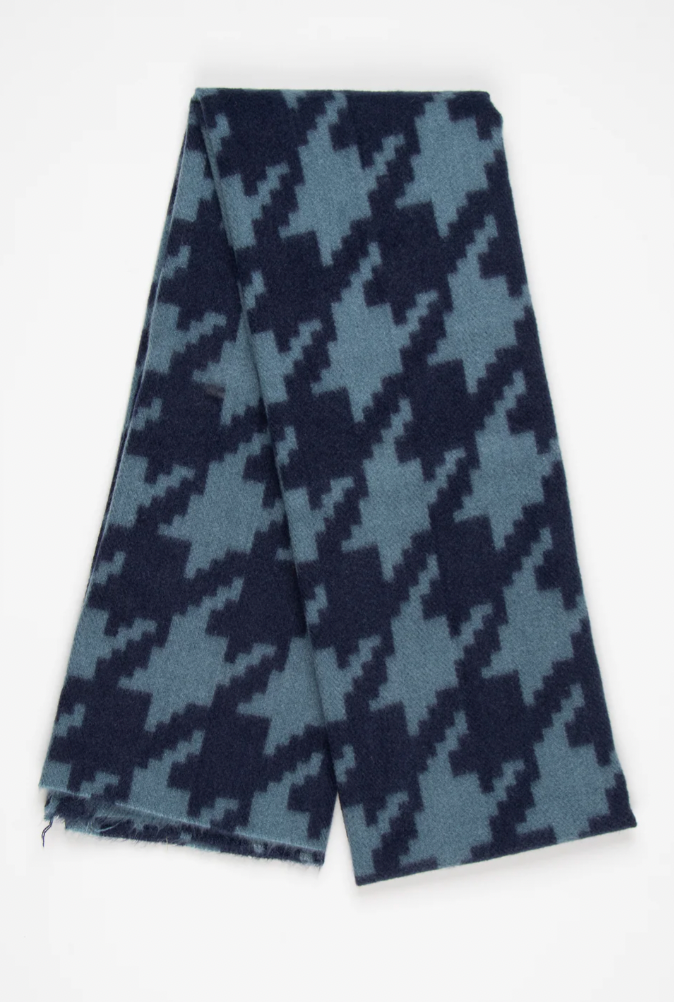 Ruby 67 Melanie Blue Houndstooth Supersoft Scarf