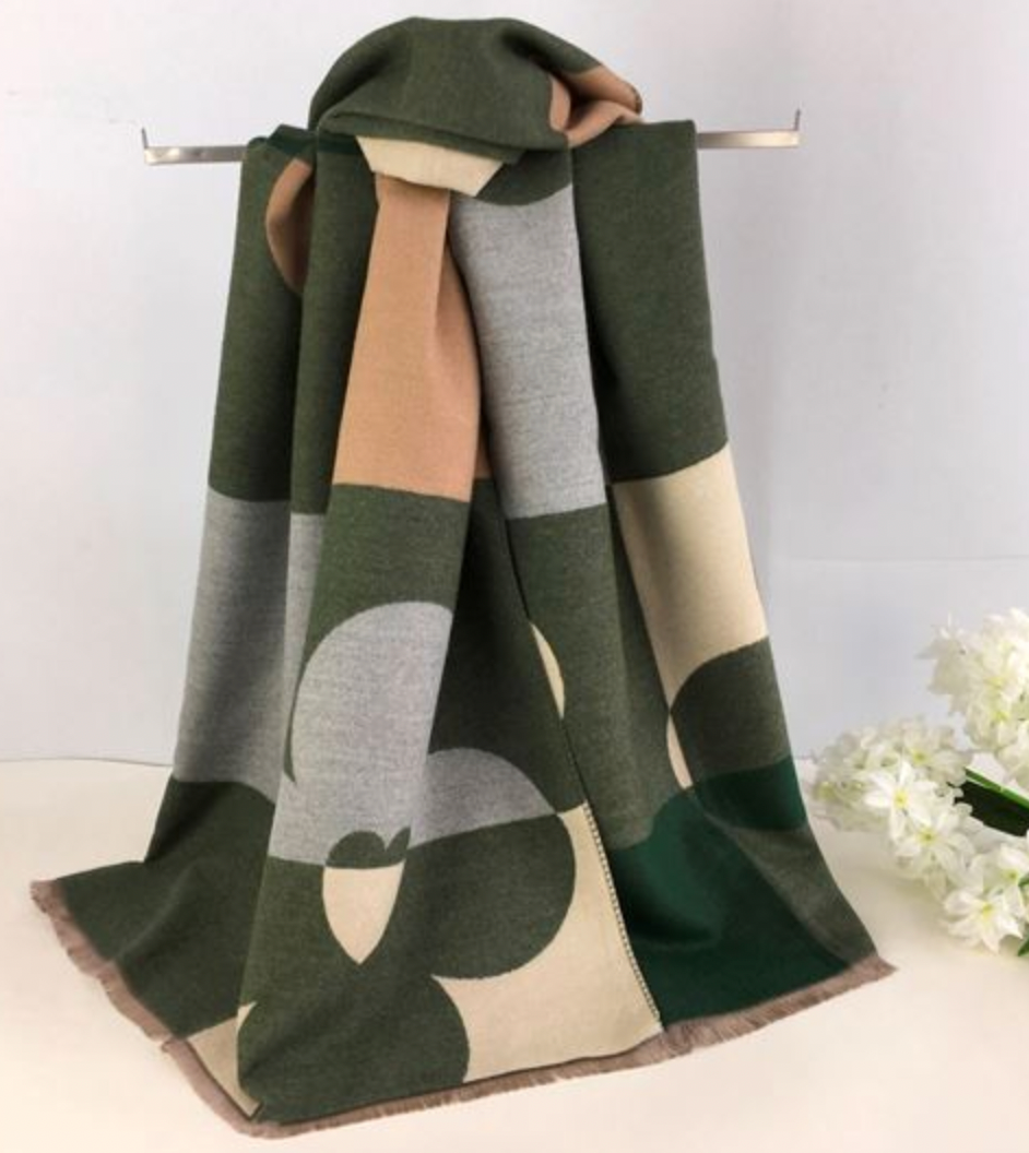 Ruby 67 Khaki Green/Camel Lyla Scarf