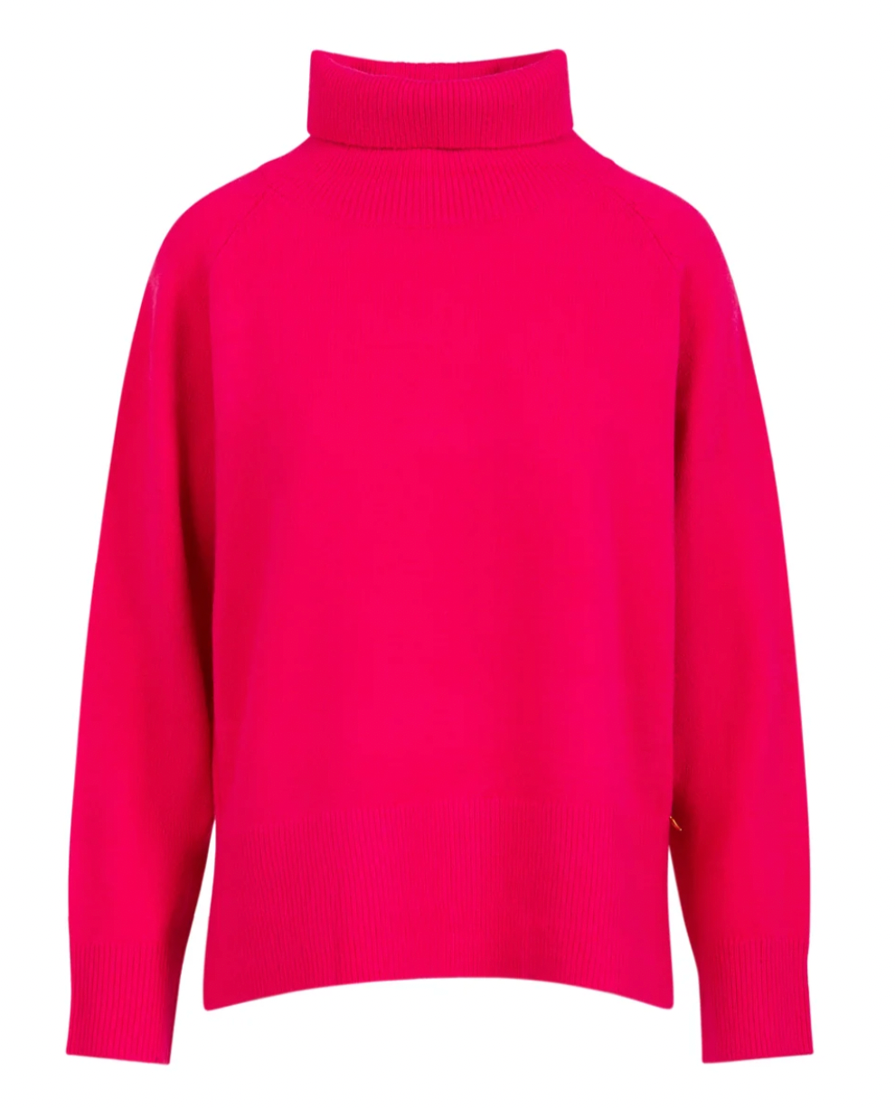 Coster Copenhagen Hot Pink Cowl Neck Longline Knit