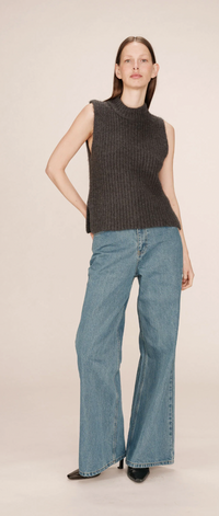 Grace & Mila Sablon Anthracite Grey Knitted Layering Vest