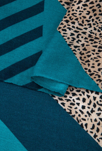 Ruby 67 Jodi Blue Animal Stripe Scarf