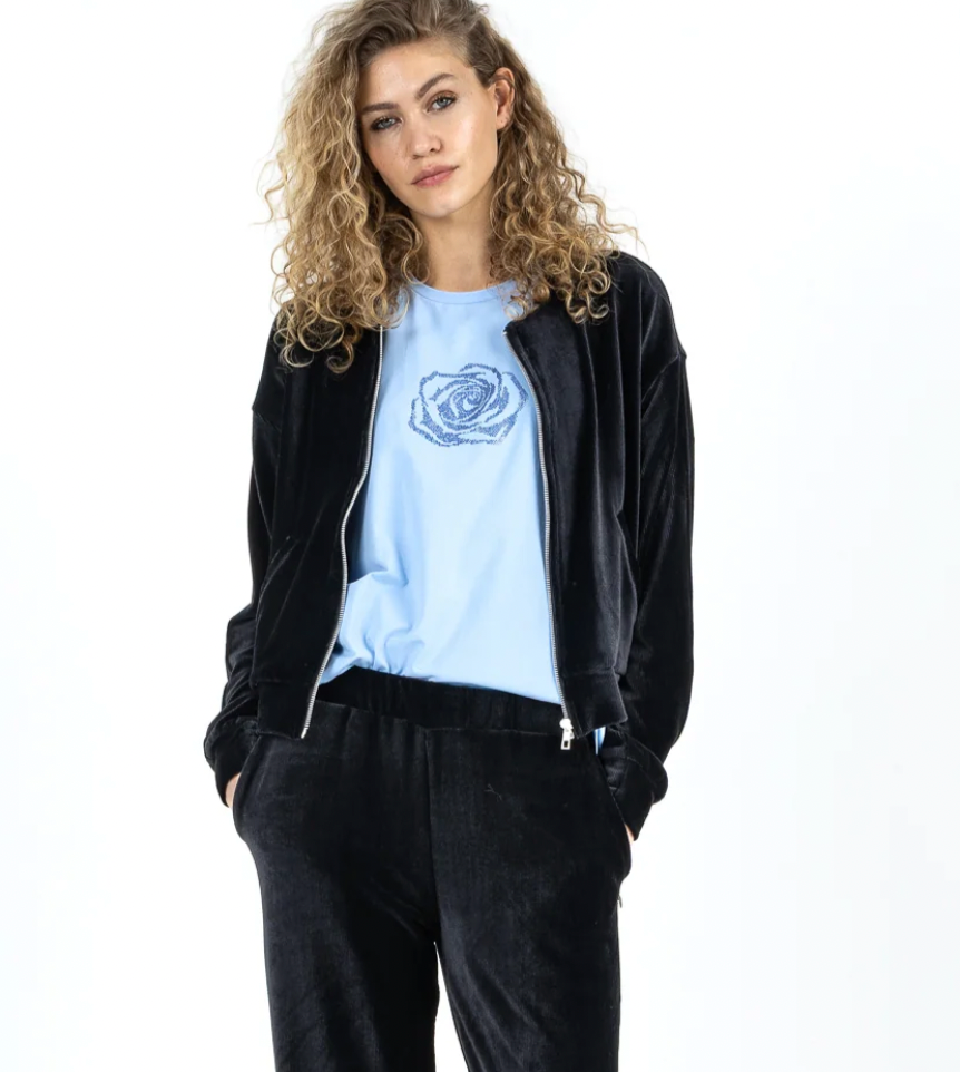 Coster Copenhagen Pastel Blue T-Shirt with Rhinestones