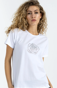Coster Copenhagen White T-Shirt with Rhinestones